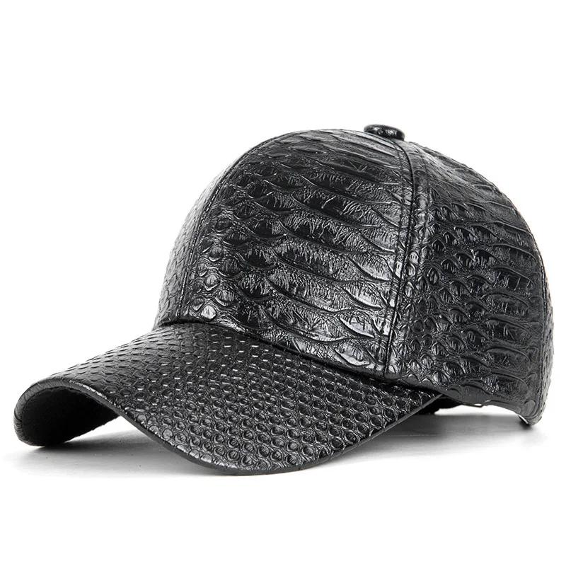 Casquette de Baseball en cuir PU pour hommes et femmes, motif Crocodile, Punk, pare-soleil, casquette de Sport de printemps, protection solaire, danse Hip Hop, chapeau réglable U13