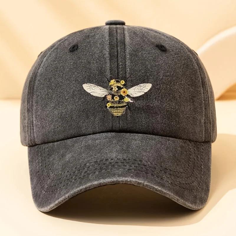 Une casquette de baseball à la mode imprimée abeille qui est polyvalente pour les loisirs de plein air, une casquette en langue de canard et un chapeau de voyage