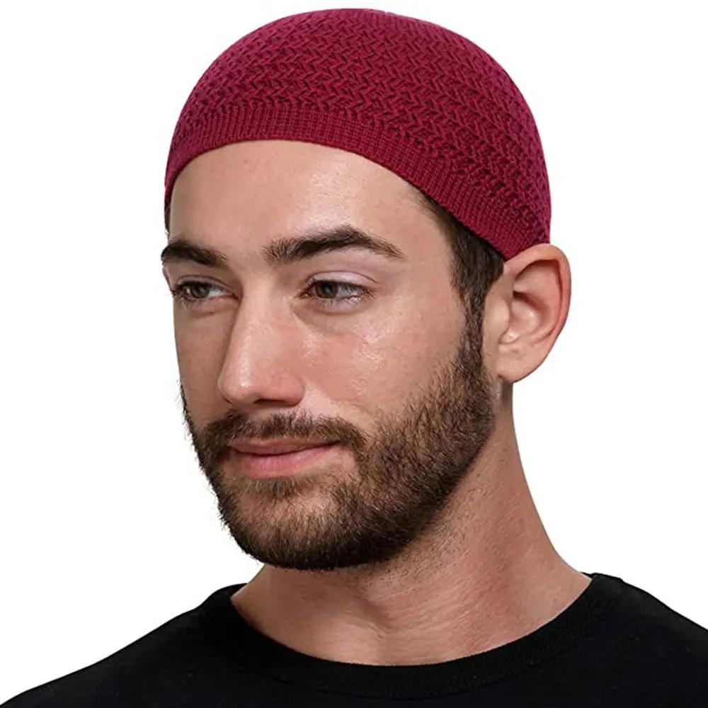 Chapeau ondulé Kippah pour hommes et femmes, chapeau d'automne islamique pour Ramadan, chapeaux de prière musulmane, bonnet tricoté