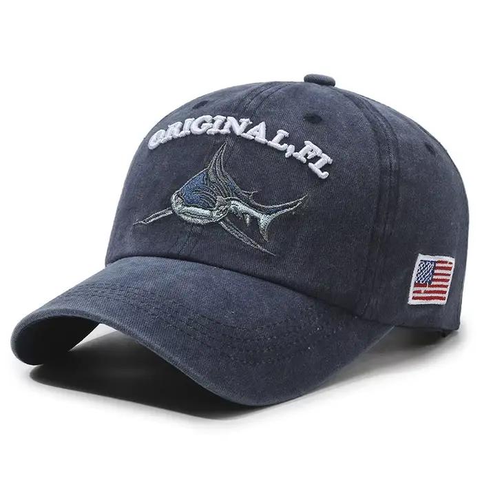 Casquette de baseball Hip-Hop américaine, casquette en jean délavé classique vintage, chapeau décont