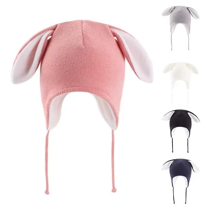 Chapeau d'hiver tricoté en acrylique doublé en polaire avec oreillettes pour enfants de 1 à 6 ans occasions hiver voyage