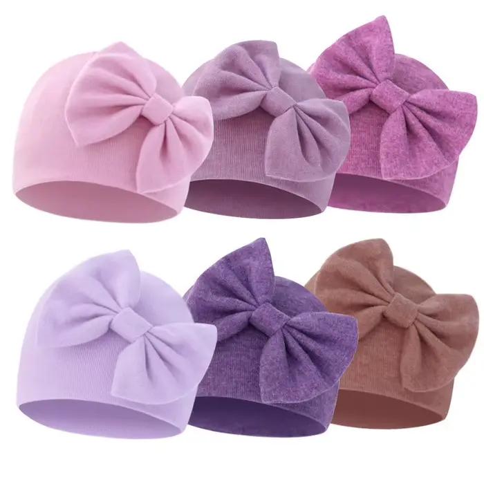 Chapeau d'hôpital pour nouveau-né, mignon et doux pour bébé fille, Turban doux, casquette avec nœud, bonnet pour bébé