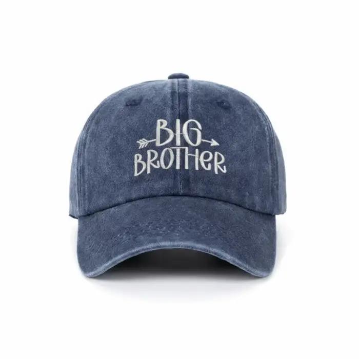 Casquettes de baseball ajustables et respirantes en coton lavé pour frères et sœurs, broderie vintag