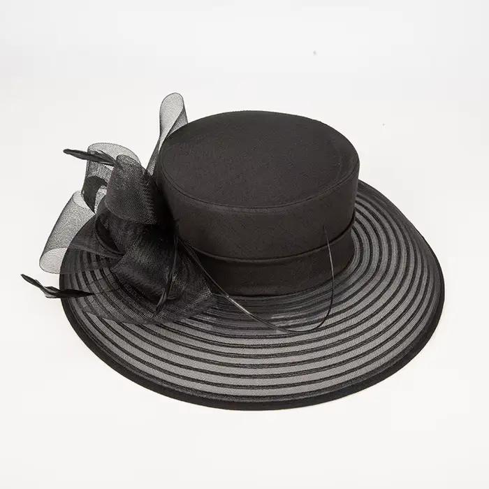 Chapeau de Cocktail en tissu satiné vert, chapeaux de photographie élégants, chaîne, chapeau formel 