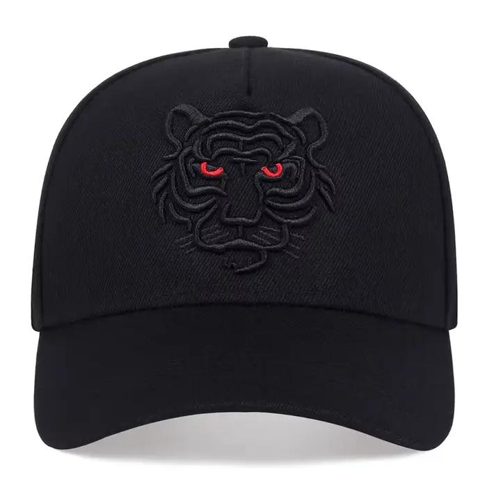 Casquettes de camionneur de loisirs unisexe Snapback chapeauxNew coton noir tigre broderie casquette