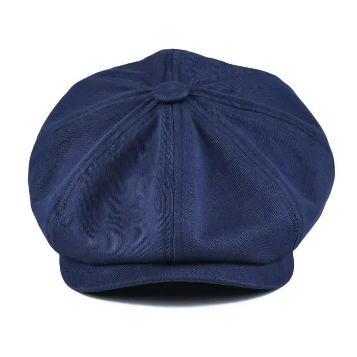 Casquette Gavroche Homme BOTVELA en Coton Sergé 8 Panneaux – Chapeau Plat Style Ivy Cabbie, Casquett