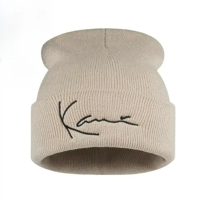 Karl Kani – chapeau tricoté rétro avec lettres brodées pour hommes et femmes, chapeau tricoté à capu