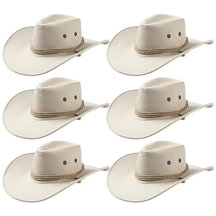 Lot de 6-24 chapeaux de cowboy pour homme et femme, chapeaux de cowboy pour enterrement de vie de je