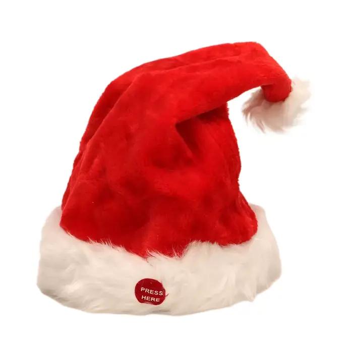 Chapeau de noël électrique chantant et dansant, chapeau de fête fou, balançoire, musique, chapeau dr