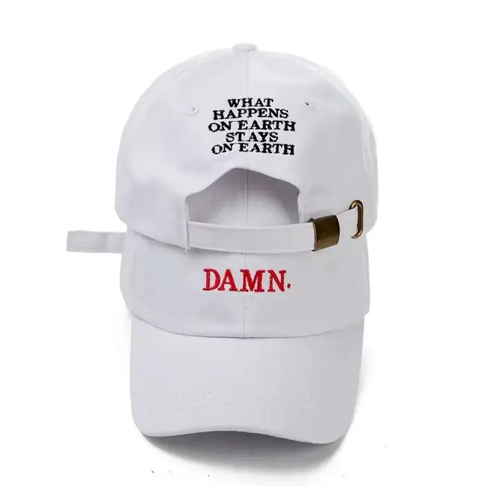 Chapeaux brodés DAMN pour hommes et femmes, Hip Hop, ShinCharacter Lamar, non structurés, casquette
