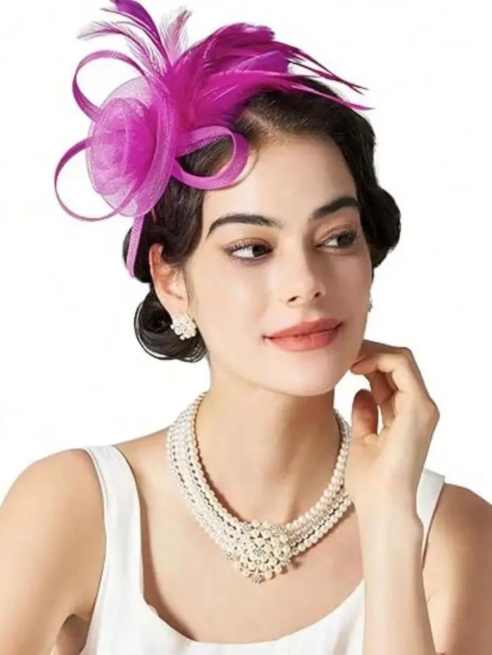 Chapeaux fascinateurs pour femmes, 1 pièce, chapeaux fascinateurs pour fête de thé, couvre-chef Vint