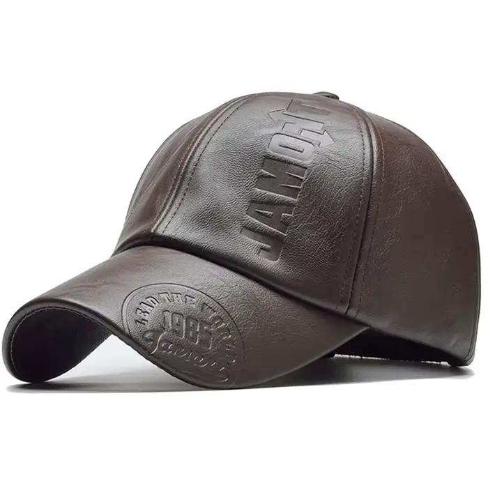Hommes Vintage Casquette de Baseball réglable en cuir PU chapeau à rabat Para Hombre hommes casquett