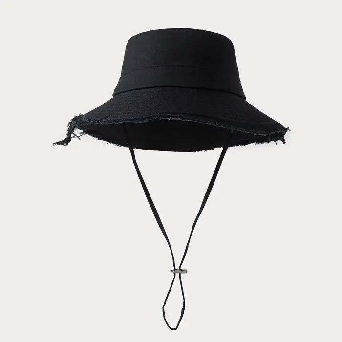 Chapeau de pêcheur en coton vierge à Large bord bords rugueux pour hommes et femmes, chapeaux seau V