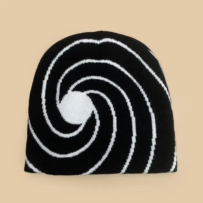 Nouveaux Bonnets Tricotés Jacquard Vortex Eye Personnalisés pour Hommes et Femmes, Chauds, Style Hip