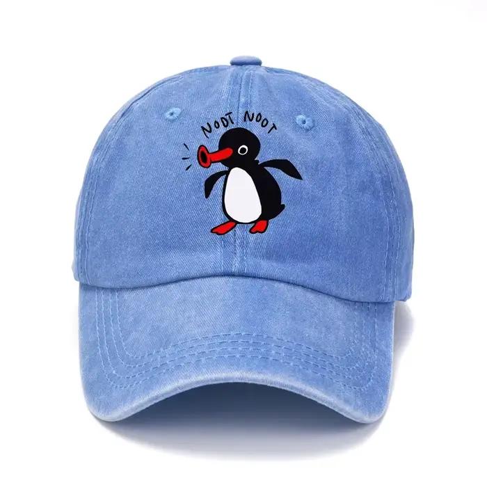 Nouveau Pingu Pinga pingouin TV impression casquettes de Baseball unisexe lavé Denim Noot papa casqu
