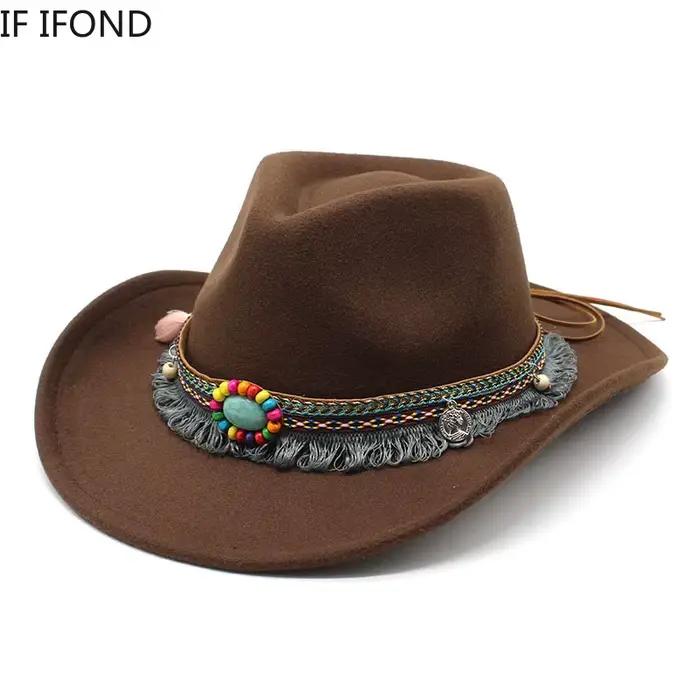 Chapeau Western Cowboy pour Homme et Femme, Casquette Monochromatique, Jazz Montana Sombrero Zones,