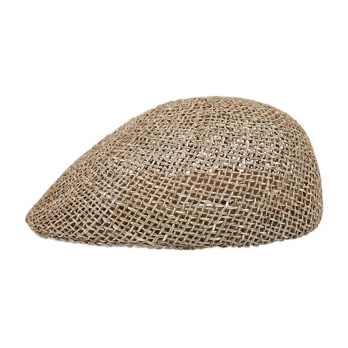 Bonne qualité chapeau De paille été creux Jazz Fedora chapeaux mode à la main herbe extérieur chapea