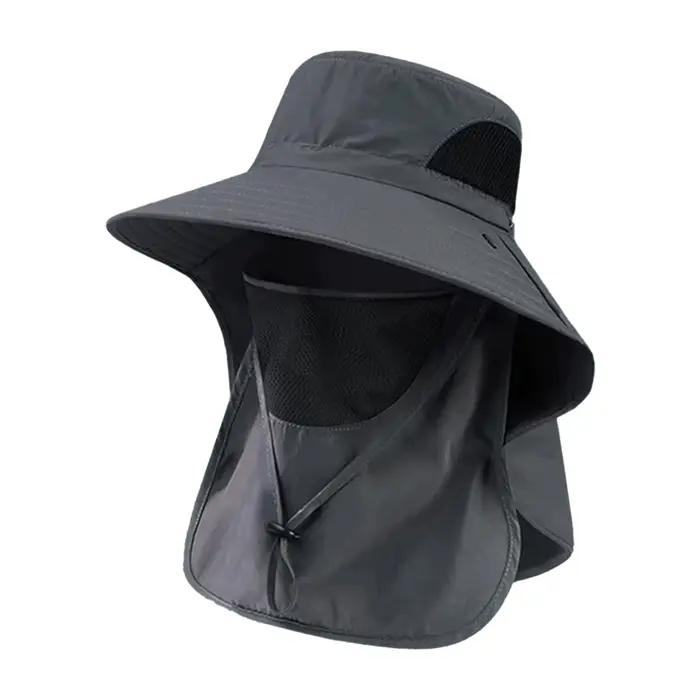 Sun Fishing Hat Women's Bucket Hat with Neck Cover Breathable Wide Brim Summer UV Protection Hat for