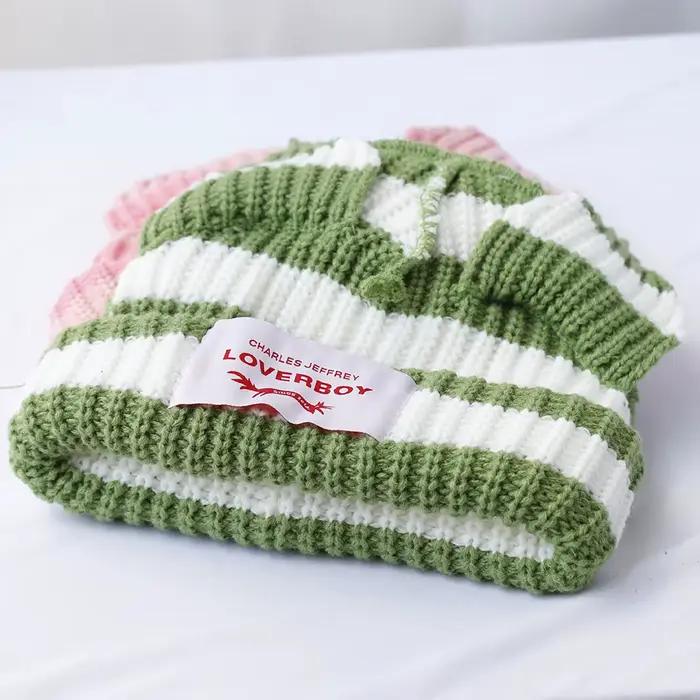 Chapeau à capuche en laine double couche pour garçon, bonnet froid, design de niche, oreille de rena