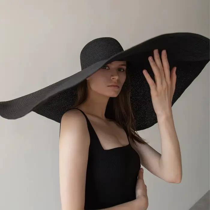 Chapeau de soleil surdimensionné à large bord de 70cm, grande Protection UV pour voyage, Chapeaux de