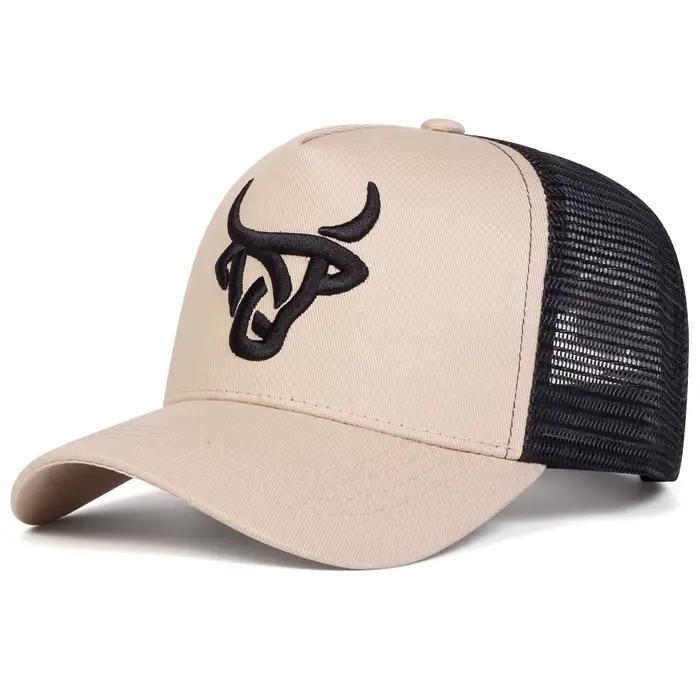Casquettes de Baseball unisexes avec tête de bœuf brodée, chapeaux décontractés réglables pour l'ext