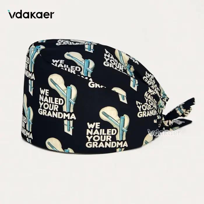 Casquette de service de santé avec casquettes chirurgicales pour médecins, imprimés médicaux, casque
