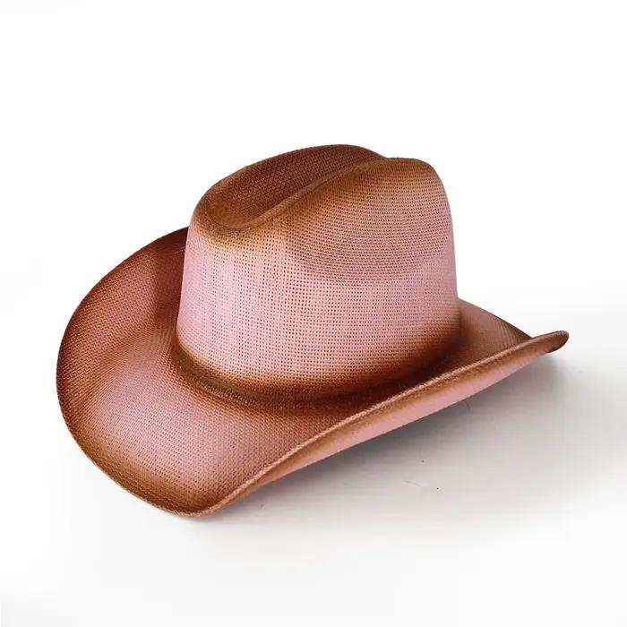 Nouveau chapeau de Cowboy dégradé rétro Western Cowboy hommes et femmes fête scène chapeau de Cowboy