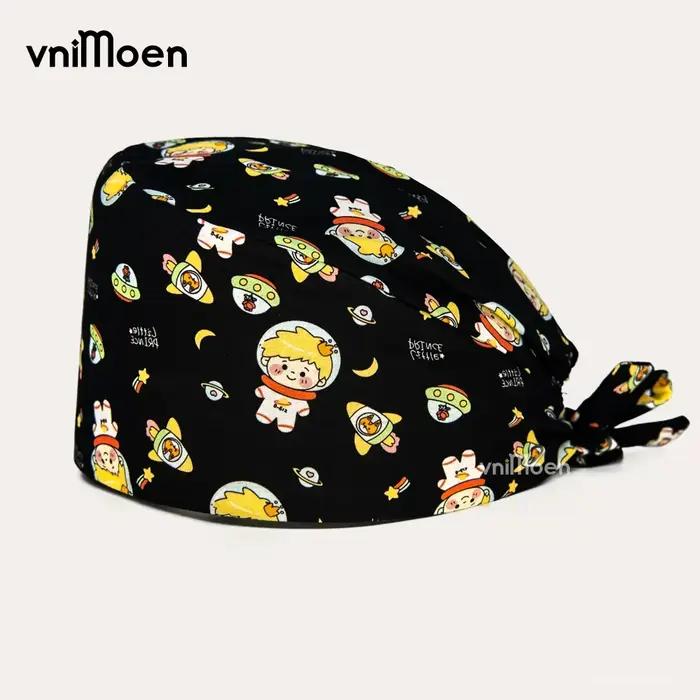 Rose dessin animé chat impression coton animalerie vétérinaire infirmière casquette femmes sueur-abs