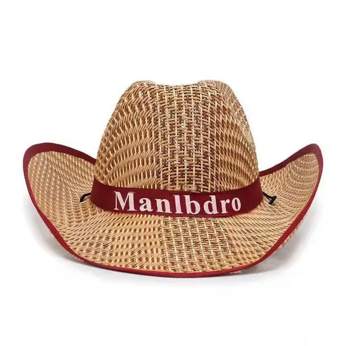 Casquette de soleil décontractée pour homme, chapeau de paille, chapeau Panama avec lettres, casquet