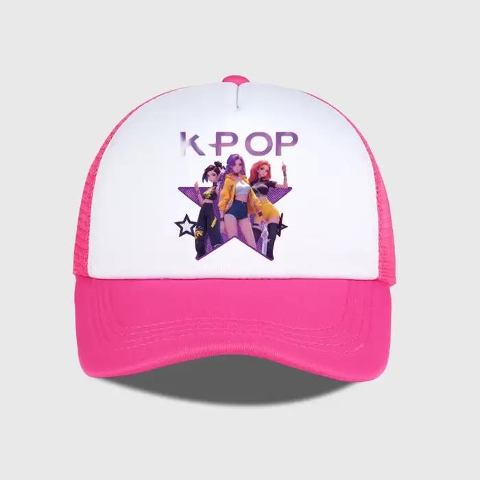 Casquette en maille imprimée K-POP Girl Group, casquette de baseball respirante pour l'été, chapeau