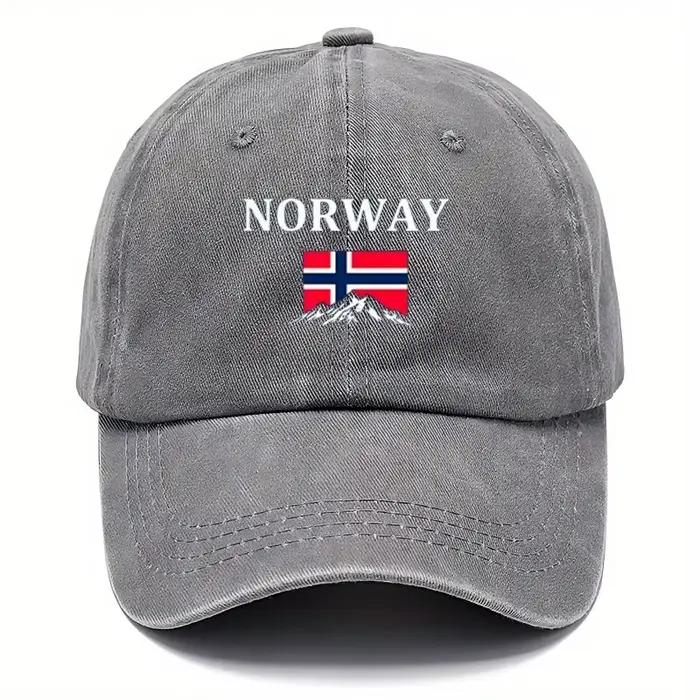 Casquette de baseball réglable avec drapeau norvégien, adaptée aux hommes et aux femmes - Casquette