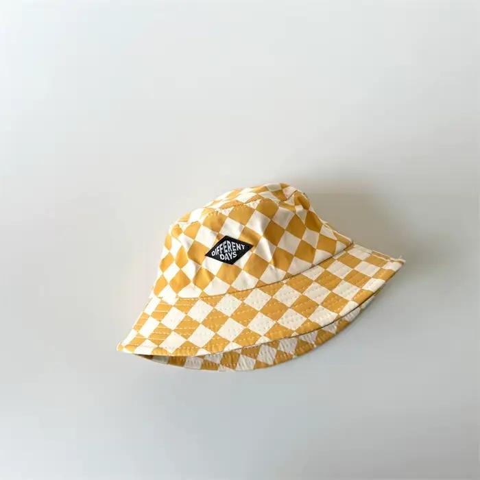 Nouveau motif damier enfants seau chapeau mignon Plaid bébé garçons filles chapeau de soleil doux en