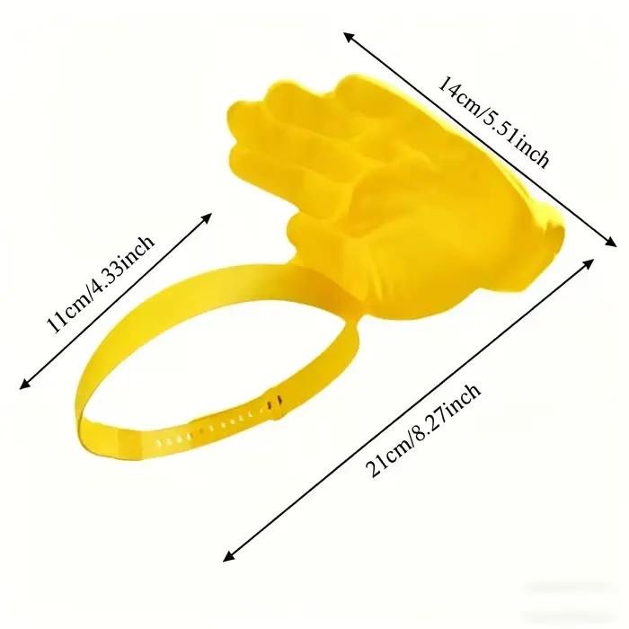 Nouveau et original bandeau chapeau de soleil jaune en forme de main – idéal pour les fêtes sur la p