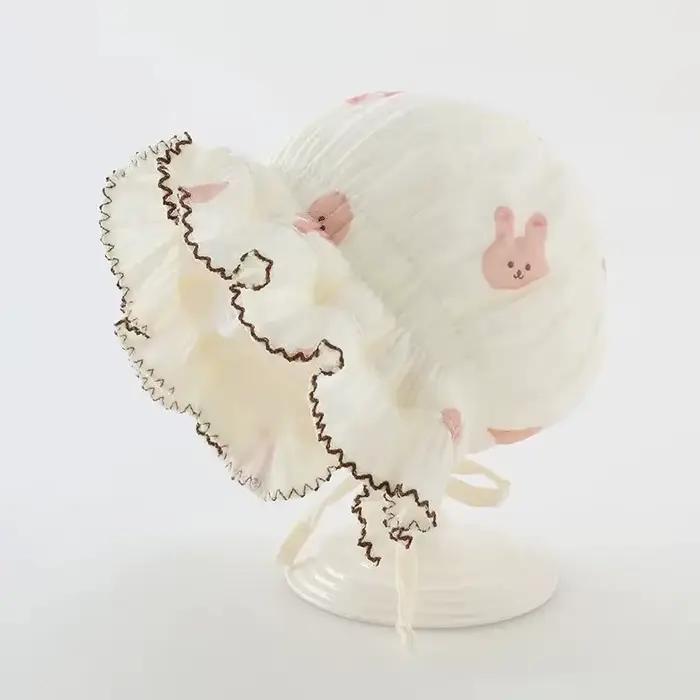 Chapeau de princesse élégant en fils de coton pour nouveau-nés et nourrissons, Version fine, chapeau
