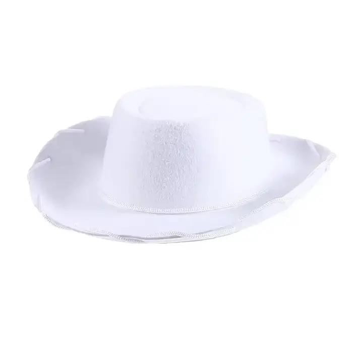Chapeau de cowboy en feutre marron-rouge réglable, style western à large bord, pour sports de plein