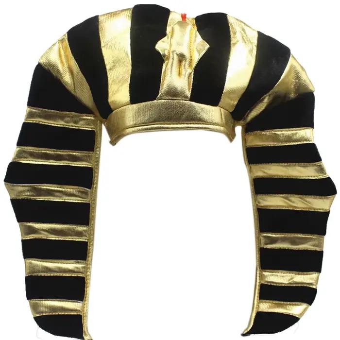 Chapeau de fête pour spectacle de pâques d'halloween, chapeau doré égyptien, chapeau de pharaon égyp