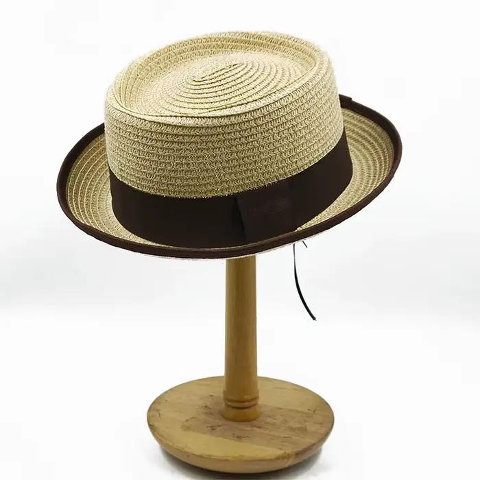 Petit chapeau haut-de-forme bouclé pour hommes et femmes, chapeau de paille, tarte au porc, nouveau
