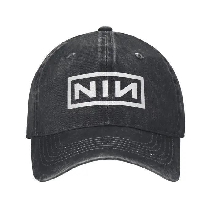 Casquette en tissu denim avec logo NIN Nine Inch Nails, casquette de baseball décontractée, chapeau