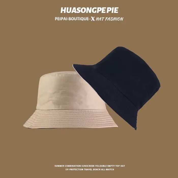Chapeau Bob Personnalisé avec Logo Imprimé Double Face pour Femme, Protection Solaire Extérieure Été