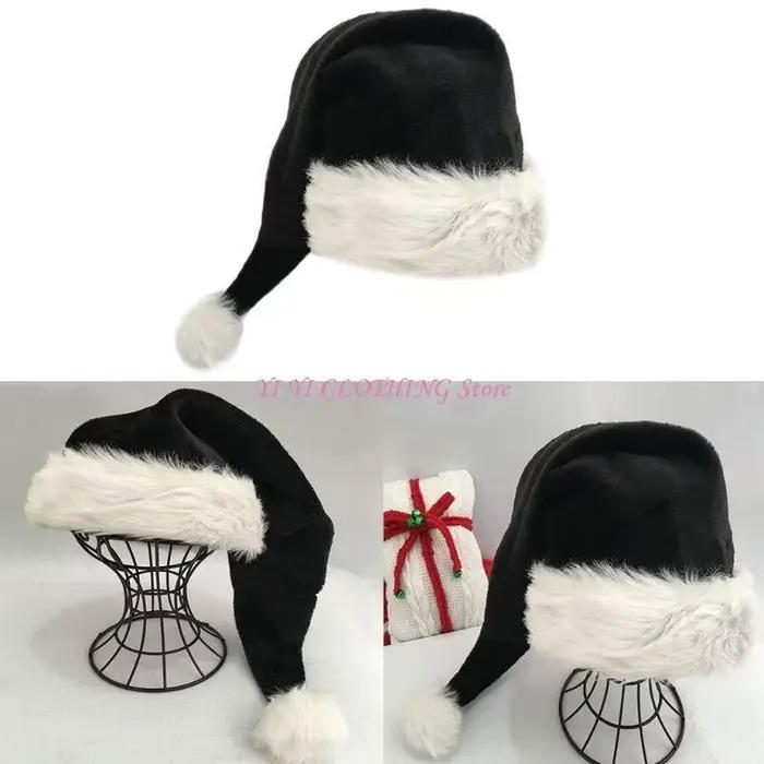 N5KF – chapeau noël blanc, casquette père noël pour décoration fête vacances pour adultes