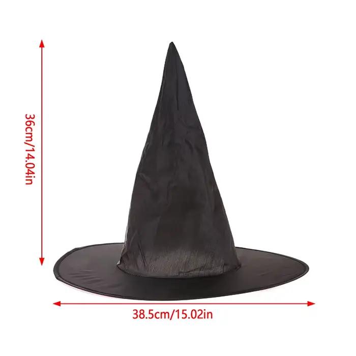 Chapeaux de sorcières Elphaba Wicked noirs, grand chapeau plissé, gants, accessoire de costume pour