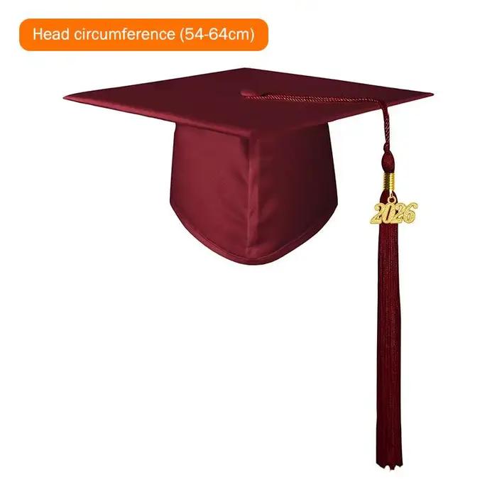 Chapeau de graduation avec pompon pour lycée et diplôme universitaire, chapeau unisexe pour cérémoni