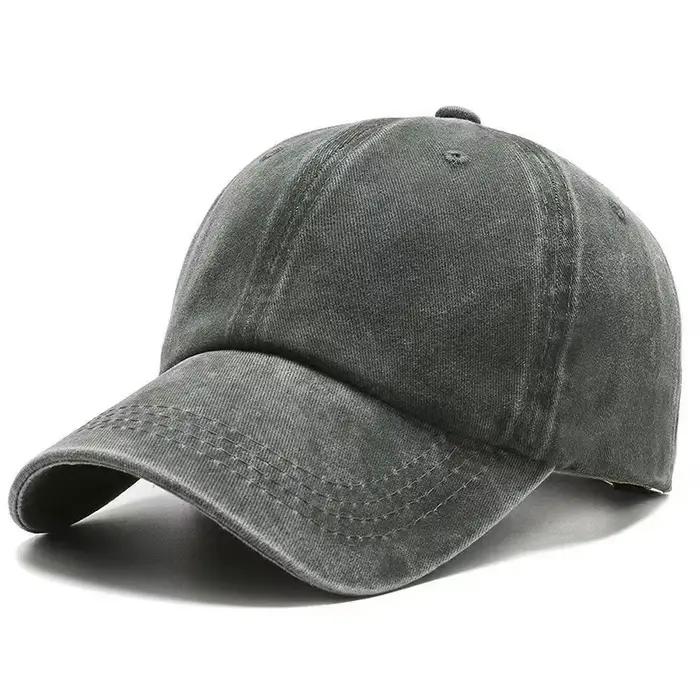 Casquette de baseball en jean délavé pour homme et femme, style vintage hip-hop, couleur unie, pour