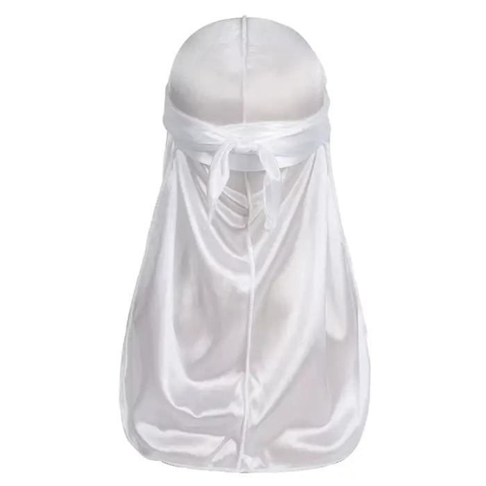 Durag en soie pour homme, bonnet bandana soyeux, Doo Rag à longue queue, casquette pour ondulations