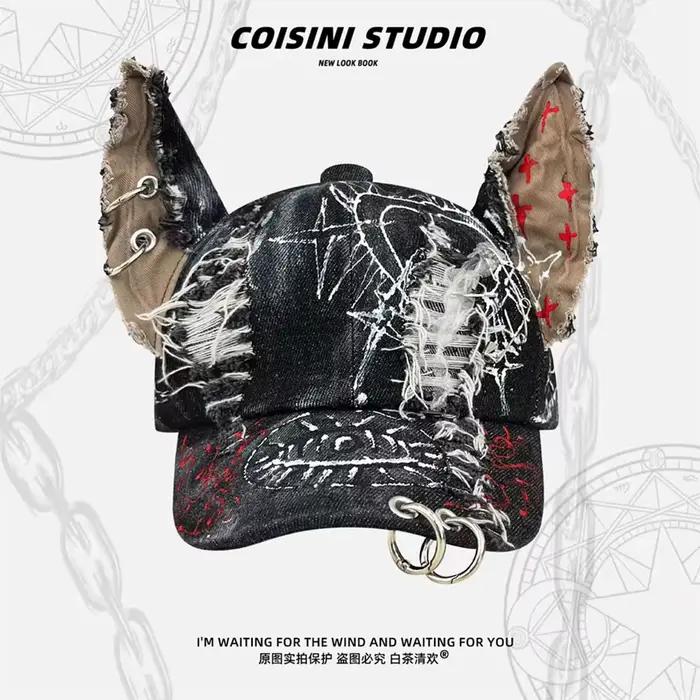Nouvelle Casquette de Baseball Y2K 2026 pour Femme et Homme, Style Cowboy avec Oreilles Stéréoscopiq