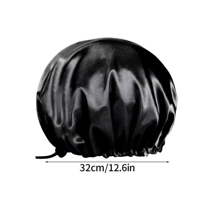 Bonnet de douche réglable Extra Large, Double couche, conception étanche pour cheveux longs et épais