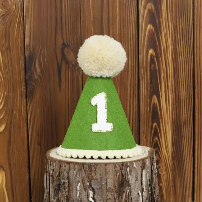 Chapeau de premier anniversaire pour bébés garçons et filles, chapeau d'anniversaire en feutre en fo