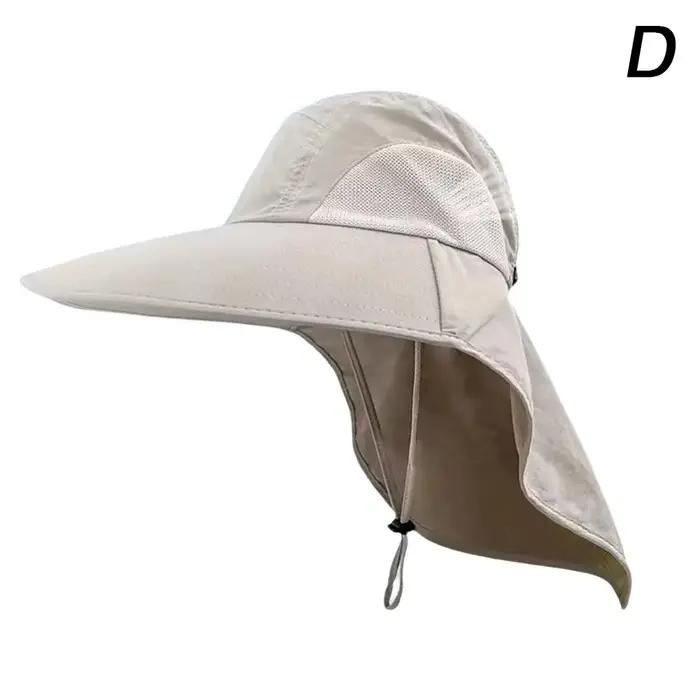 Chapeau de soleil à large bord avec protection du cou pour hommes et femmes, réglable, protection UP