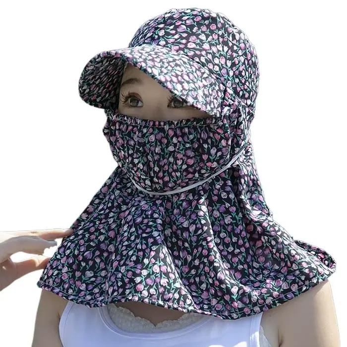 Chapeau de soleil pour femme avec protège-oreilles, protection UV, protection du cou, casquette de b