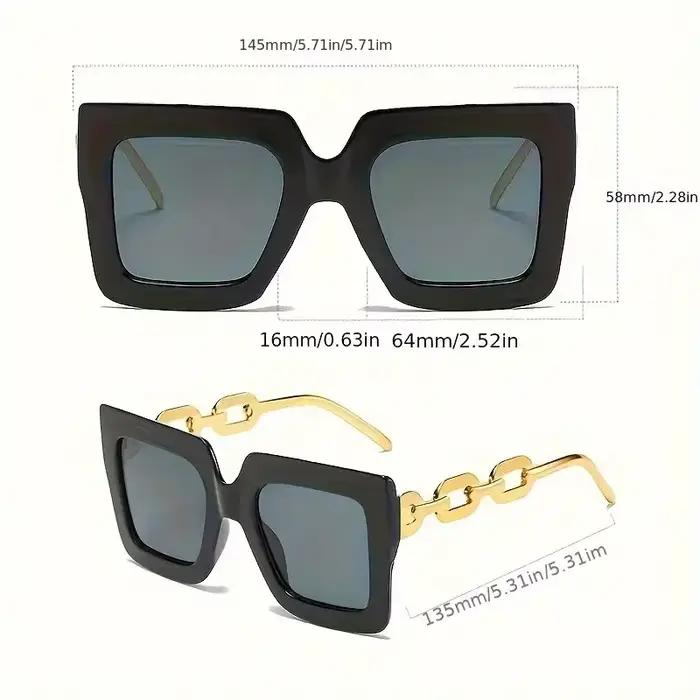 Ensemble de lunettes à monture carrée pour femmes, style de rue polyvalent, fête, plage, élégant, eu